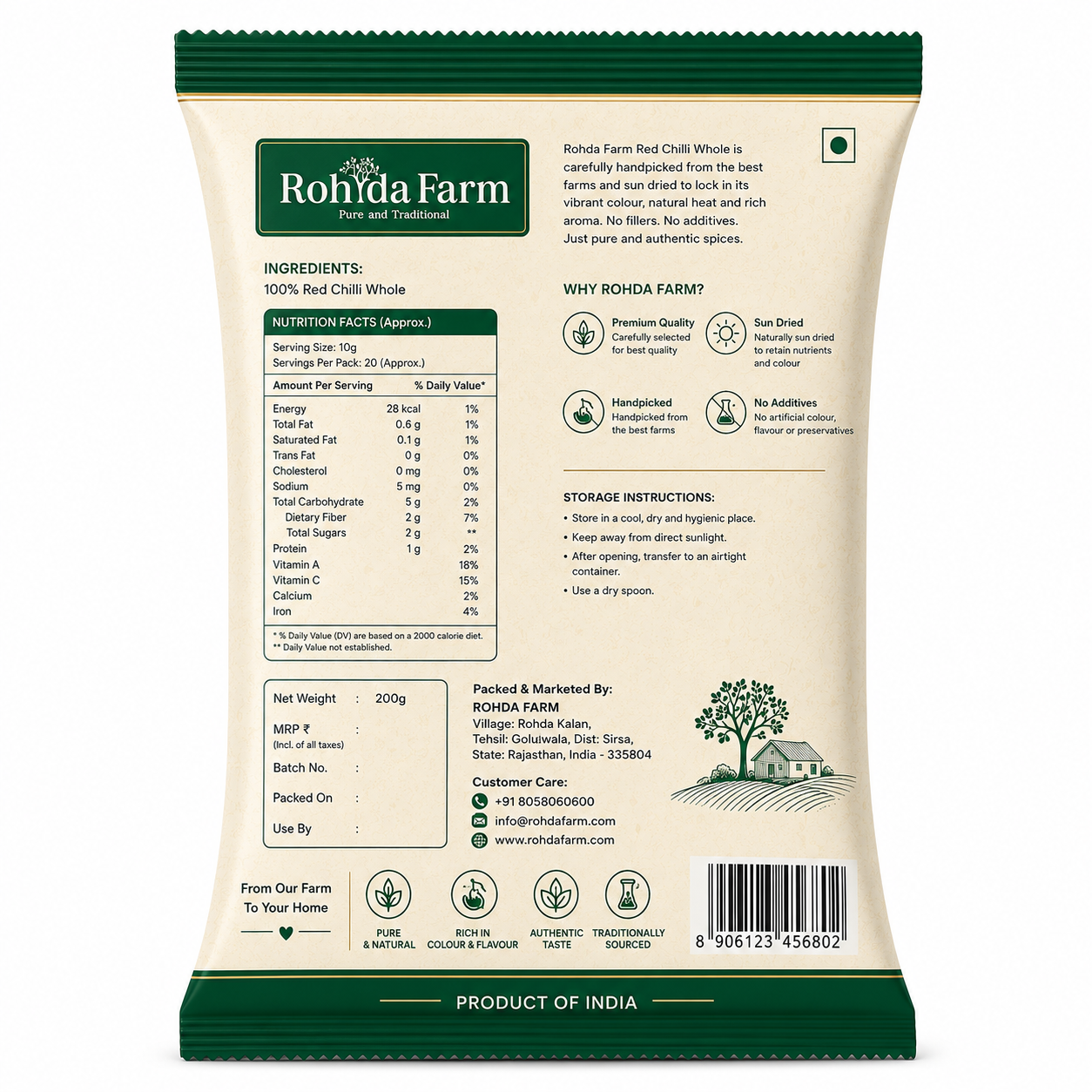 Rohda Farm Premium Red Chilli Whole
