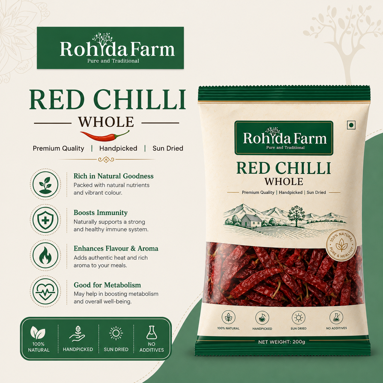 Rohda Farm Premium Red Chilli Whole - alternate view